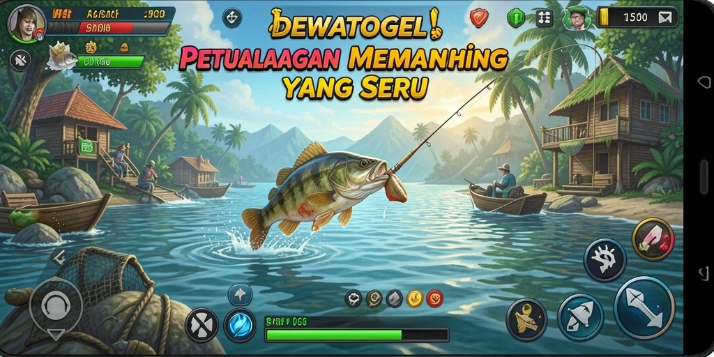 Tampilan gameplay memancing yang menakjubkan di DEWATOGEL.
