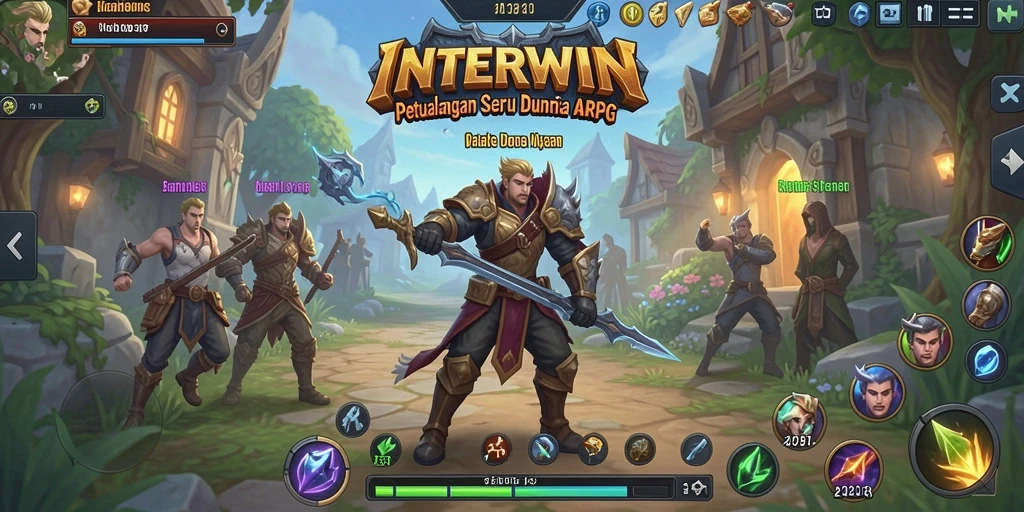 Screenshot INTERWIN menunjukkan pertempuran epik dalam dunia ARPG yang menakjubkan.