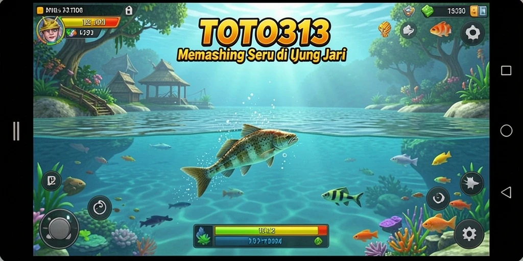 Tampilan utama gameplay TOTO313 dengan aksi memancing yang seru.
