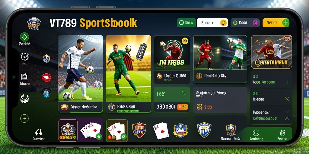 Tampilan aplikasi VT789 yang ramah pengguna untuk taruhan Sportsbook.