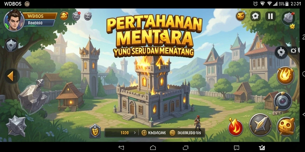 Gameplay menara pertahanan yang intens dan menantang di WDBOS.